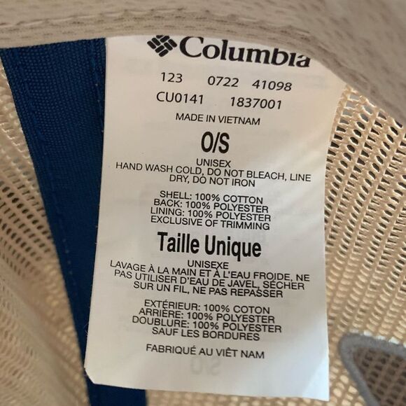 COLUMBIA Men’s PFG Mesh Snapback Fish Flag Hat Carbon/Ancient Fossil Blue Tan OS - Picture 16 of 16